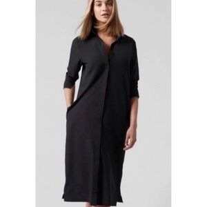 Athleta Urbanite Midi Shirt Dress Black Women's Size 3X  NO BELT